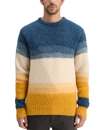 Scotch & Soda Color Block Crewneck Sweater In Yellow Blue Gradient