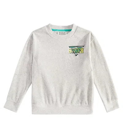 Scotch & Soda Kids' Cotton-blend Terry Sweatshirt In Grey