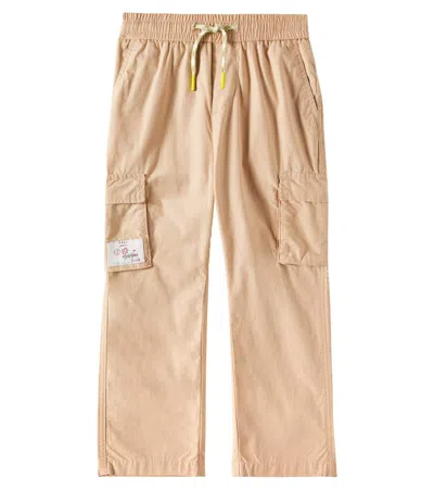 Scotch & Soda Kids' Cotton Cargo Pants In Beige