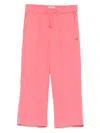 Scotch & Soda Crinkled Cotton Trousers In Pink