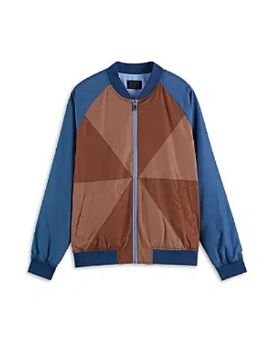 Scotch & Soda Cut And Sew Reversible Bomber Jacket In Ocean