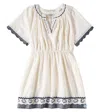 Scotch & Soda Kids' Embroidered Cotton Dress In Beige