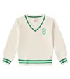 Scotch & Soda Embroidered Cotton Sweater In Beige