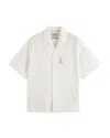 Scotch & Soda Embroidered Relaxed Fit Shirt In White