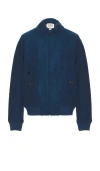 Scotch & Soda Faux Mohair Blouson Jacket In Blue