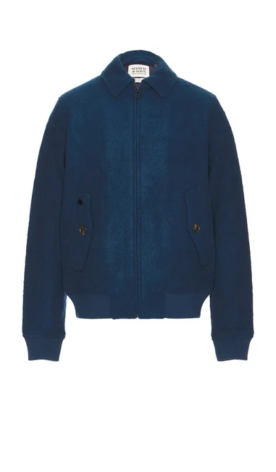 Scotch & Soda Faux Mohair Blouson Jacket In Blue