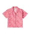 Scotch & Soda Floral Cotton And Linen Shirt In Red