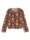 Scotch & Soda Floral-print Blouse In Green