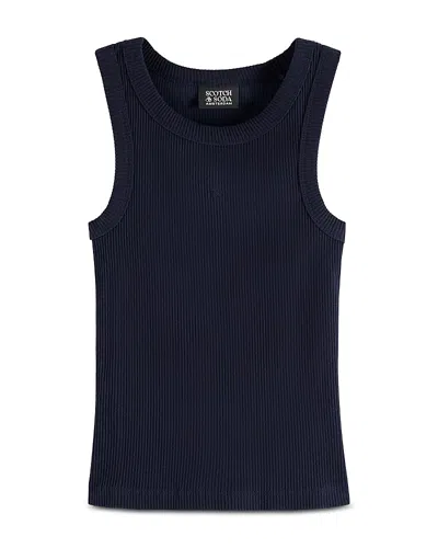 Scotch & Soda Girls' Core Ribbed Slim Fit Tank Top - Little Kid, Big Kid