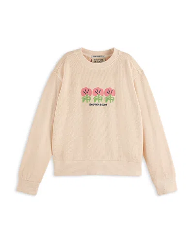 SCOTCH & SODA GIRLS' GARMENT DYED RELAXED FIT SWEATSHIRT - LITTLE KID, BIG KID