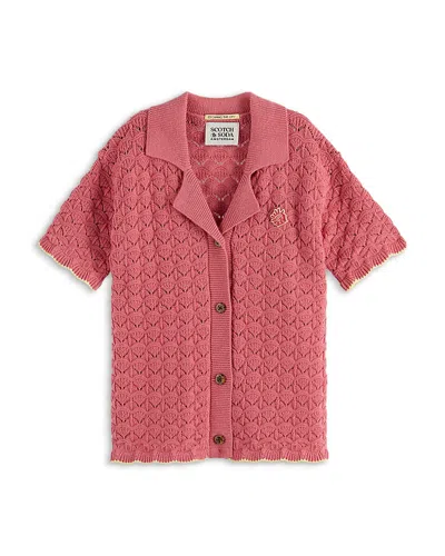 SCOTCH & SODA GIRLS' SCALLOPED KNITTED SHIRT - LITTLE KID, BIG KID