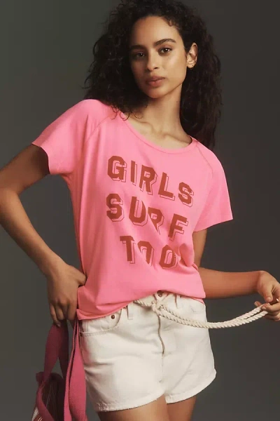 Scotch & Soda Graphic Tee In Pink