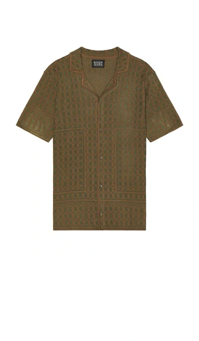 Scotch & Soda Jacquard Knitted Button Down Shirt In Imagine Places Print