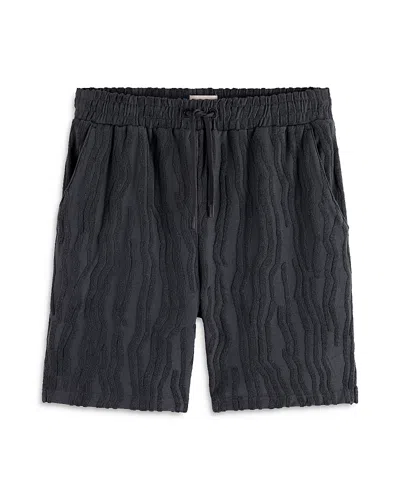 Scotch & Soda Jacquard Terry 7.48 Shorts In Washed Black