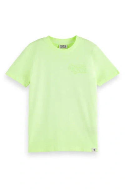 Scotch & Soda Kids' Logo-print Cotton T-shirt In Lime