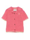 Scotch & Soda Knitted Cotton-blend Top In Pink