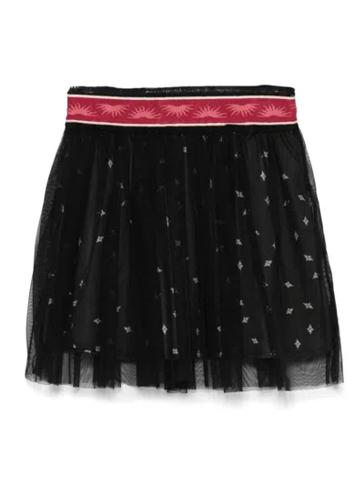 Scotch & Soda Kids' Layered Tulle Mini Skirt In Black