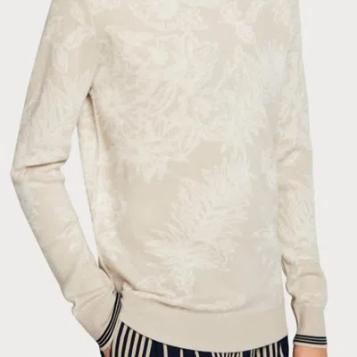 Scotch & Soda Lightweight Crewneck Pullover In Ivory In White