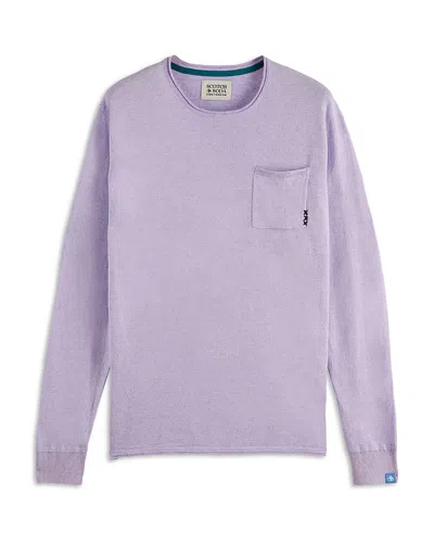 Scotch & Soda Linen Blend Sweater In Bright Lavender