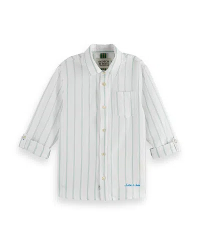 SCOTCH & SODA LITTLE AND BIG BOYS LINEN BLEND LONG SLEEVED SHIRT
