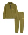Scotch & Soda Little Boys 1/4 Zip Fleece Pullover Sweatshirt And Jogger, 2-piece Set In Moss Green