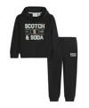 Scotch & Soda Little Boys Graphic Fleece Hoodie Pant Set, 2- Piece Set In Black