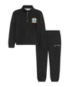 Scotch & Soda Little Boys Quarter Zip Fleece Pullover Sweatshirt And Jogger, 2-piece Set In Black