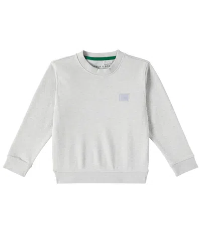 Scotch & Soda Kids' Logo Cotton Jersey Sweatshirt In Grey