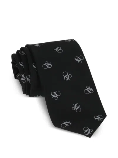 Scotch & Soda Ampersand Logo Print Tie In Black