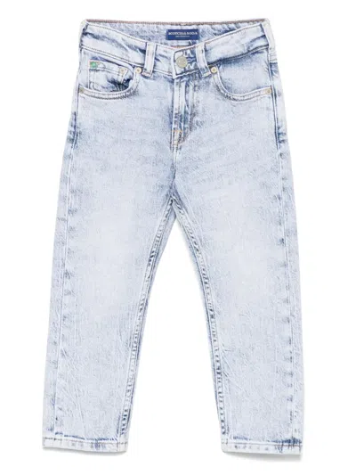 Scotch & Soda Kids' Logo-patch Jeans In Blue