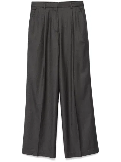 Scotch & Soda Logo-plaque Trousers In Grey