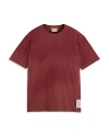 Scotch & Soda Loose Fit Irregular Dyed Artwork Tee In Dark Pink