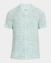 Scotch & Soda Relaxed Fit Print Short Sleeve Button-up Shirt In Luna Ditsy Green Aop