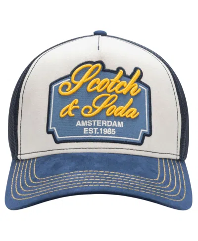 Scotch & Soda Men's Arena Adjustable Trucker Cap In Navy