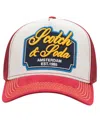 Scotch & Soda Men's Arena Adjustable Trucker Cap In Red