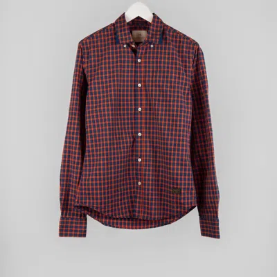 Scotch & Soda Men's Button Down Shirt In Red Blue Plaid In Multi