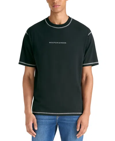 Scotch & Soda Men's Core Relaxed-fit Logo T-shirt In Black