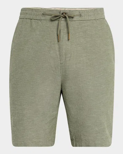 Scotch & Soda Men's Cotton-linen Bermuda Shorts In Army