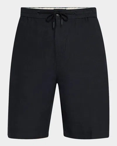 Scotch & Soda Men's Cotton-linen Twill Bermuda Shorts In Black