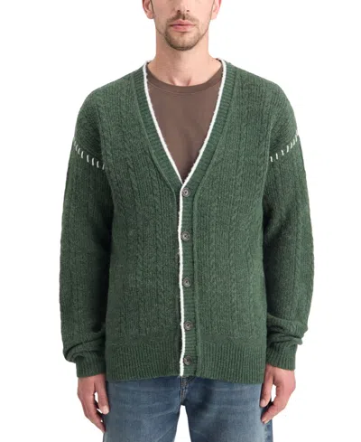 Scotch & Soda Men's Dropped-shoulder Cardigan In Pine Green