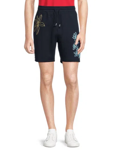 Scotch & Soda Floral Embroidered Sweat Shorts In Night