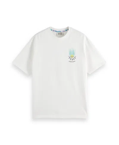 Scotch & Soda Men's Front And Back Artwork T-shirt In Off White