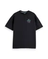 Scotch & Soda Relaxed Graphic Tee In Washed Black