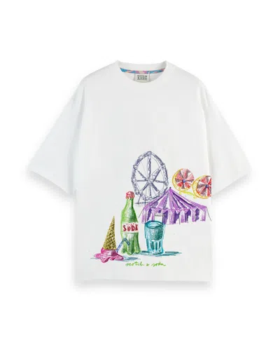 Scotch & Soda Men's Front Artwork T-shirt In Off White