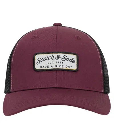 Scotch & Soda Men's Have A Nice Day Trucker Hat In Dark Purple