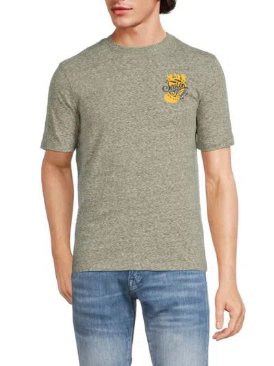 Scotch & Soda Men's Heathered Crewneck Tee In Field Green