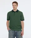 Scotch & Soda Men's Structured Cotton Knit Polo Shirt In Sage Green