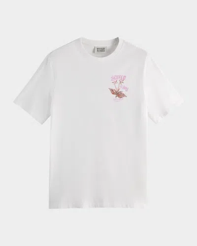 Scotch & Soda Men's Logo Graphic Crewneck T-shirt In White