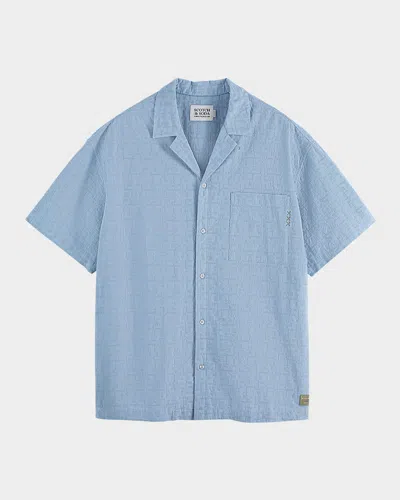 Scotch & Soda Men's Macys Cross-stitch Short-sleeve Shirt