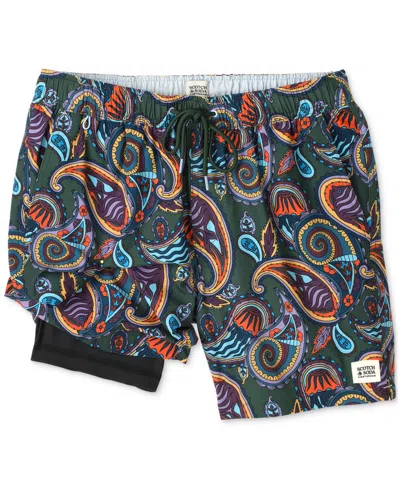Scotch & Soda Men's Miami Ice Paisley Swim Trunks